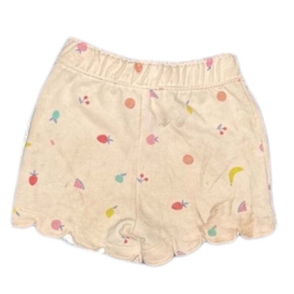 Cat & Jack Other - Cat & Jack Girls Fruit Print Scalloped Hem Shorts, Cream, Size XS